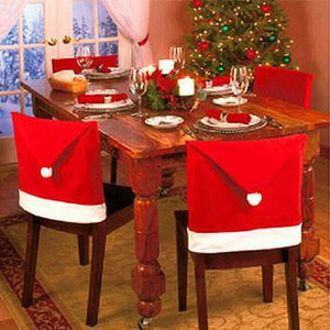 Juego de fundas para sillas festivas de 4 piezas - ¡Añade un toque festivo a tu mesa de comedor!